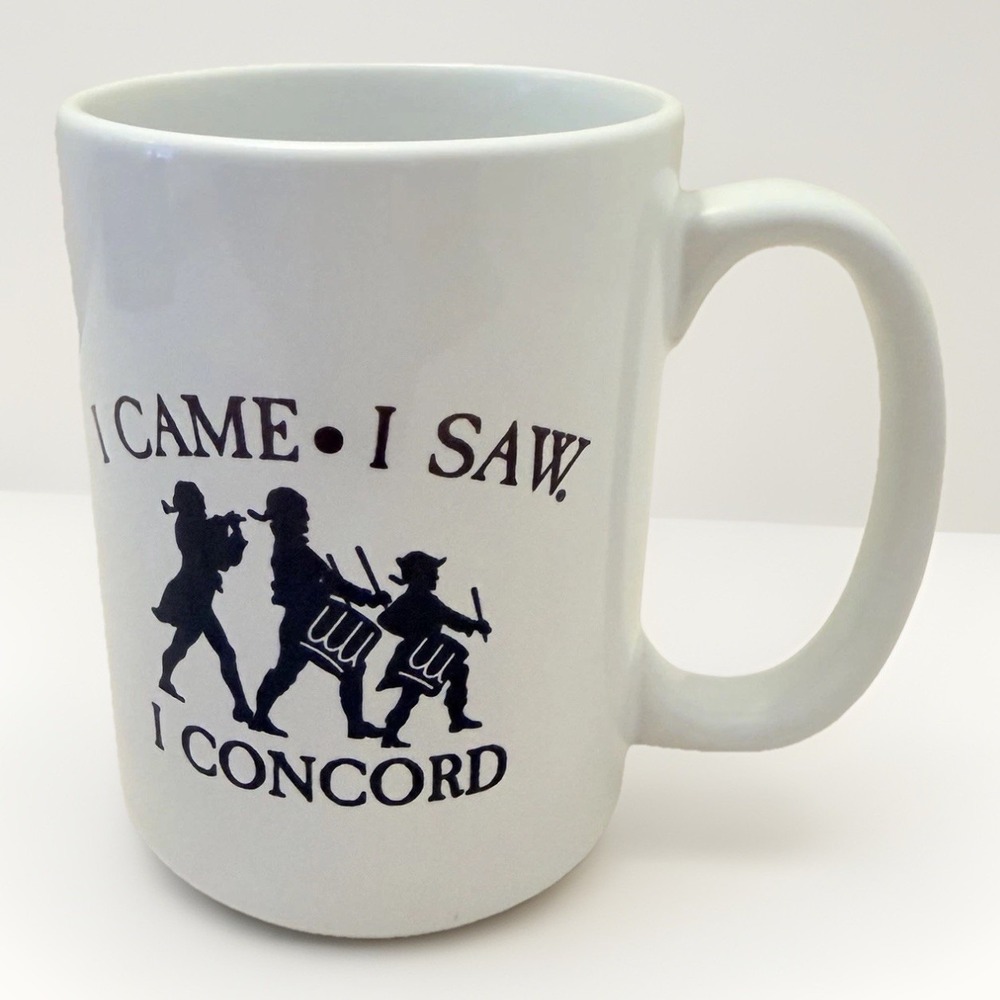 Vintage Coffee Mug I Came I Saw I Concord Fife Drum Ceramic Collector Rare Cup